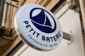 Petit Bateau child fashion store text and logo sign means Small boat boutique kids