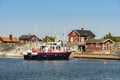 Tour boat arrives HuvudskÃÂ¤r Stockholm archipelago