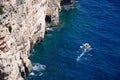 Tour boat at Blue Grotto, Malta.