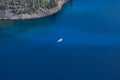 Tour Boat on Crater Lake by Wizard Island Royalty Free Stock Photo