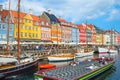 Tour boat in Nyhavn harbor