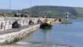 Tour boat with passengers on the Irish sea Carnlough Village Northern Ireland 5th July 2021