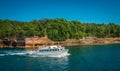 Tour Boat on Sightseeing Excursion Trip Pictured Rock Lake Shore