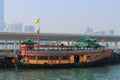 7 Sept 2013 a tour boat Victoria Harbor of Hong Kong