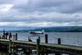 Tour boats and float planes on Blue Lake, Rotarua, New Zealand