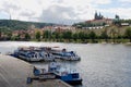 Tour Boats on Vltava River Prague Czech Republic Royalty Free Stock Photo