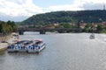 Tour Boats on Vltava River  Prague  Czech Republic Royalty Free Stock Photo