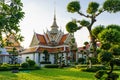 View of the tour of the Buddhist temples in wat arun, tailand