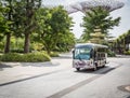 Tour bus at Gardens by the Bay, Royalty Free Stock Photo