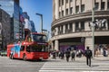 Tour Bus in Ginza District of Central Tokyo, Japan Royalty Free Stock Photo