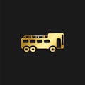 Tour, bus, icon gold icon. Vector illustration of golden style