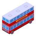 Tour bus icon isometric vector. England city