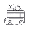 Tour bus icon, linear isolated illustration, thin line vector, web design sign, outline concept symbol with editable Royalty Free Stock Photo