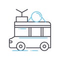 tour bus line icon, outline symbol, vector illustration, concept sign Royalty Free Stock Photo