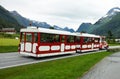 Tour bus in town Olden