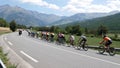 Tour de France 2019 cyclists near Ubaye river in France Royalty Free Stock Photo