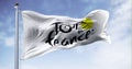 Tour de France flag waving on a clear da