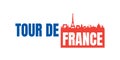 Tour de france title text on white background