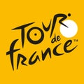 Tour de France vector high quality logo - Editable black writing on yellow background