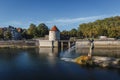 Tour de la Pelote, Quai de Strasbourg, An old French style Fort and river in Besancon, France