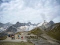 Tour de Mont Blanc at Grand Col Ferret swiss-italian border