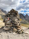 Tour de Mont Blanc hike Col de la Seigne beetwen Italy and France