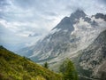 Tour de Mont Blanc between Rifugio Walter Bonatti and Chalet Val Ferret Royalty Free Stock Photo