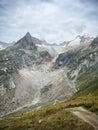 Tour de Mont Blanc between Rifugio Walter Bonatti and Chalet Val Ferret Royalty Free Stock Photo