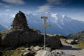 Tour de Mont Blanc trail signs Royalty Free Stock Photo