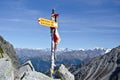 Tour de Mont Blanc trail signs Royalty Free Stock Photo