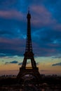 Tour Eiffel the most famous Parisian icon at sunset seen from Trocadero