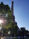 Tour Eiffel picture at sunset with grass and people