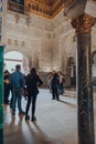 Tour group inside Hall of Ambassadors in Alcazar of Seville, Spain Royalty Free Stock Photo