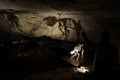 Tour guide explaining about Victoria Fossil Cave in Naracoorte Caves National Park South Australia Royalty Free Stock Photo