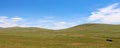 Tour guides parked on the Mongolian grassland Royalty Free Stock Photo