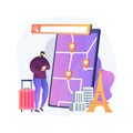 Tour navigator abstract concept vector illustration. Travel guide mobile app, smart trip navigation online, traveler review, smart