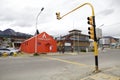 Tour operator for package holiday to Antarctica at the entrance of the port of Ushuaia, Argentina