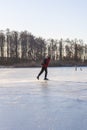 Tour skating on a lake