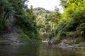 Tour on untouched Whanganui river and through surrounding jungle, New Zealand Royalty Free Stock Photo