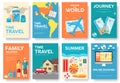 Tour of the world vector brochure set. Travel icons. Travel posters. Travel booklet. Travel flyer. Flat Travel banners Royalty Free Stock Photo