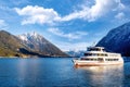 A tourboat on Aachensee lake in Pertisau, Austria Royalty Free Stock Photo