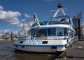 Motor ship for the harbor tours in Hamburg