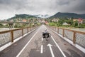 Touring bike on a bridge in Slovenia