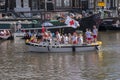 Touring Boat At The Gaypride Canal Parade With Boats At Amsterdam The Netherlands 6-8-2022
