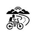 Black solid icon for Touring, tourism and cycling