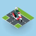 Touring Moped. Motor Bike on the Road Royalty Free Stock Photo