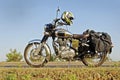 Touring Motor cycle parked on Roadside