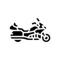 touring motorcycle glyph icon vector illustration