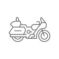 Touring motorcycle line outline icon