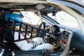 Touring racing car driver sitting in car cockpit ready for race
